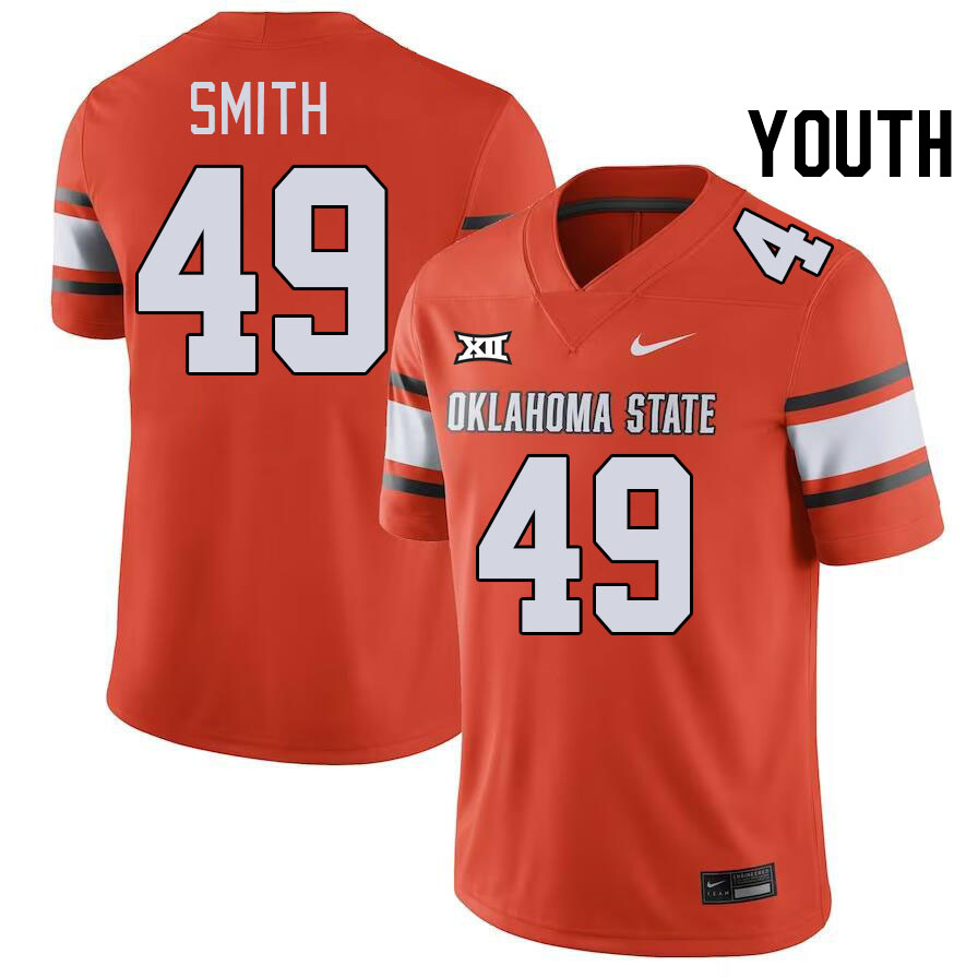 Youth #49 Evan Smith Oklahoma State Cowboys College Football Jerseys Stitched-Orange